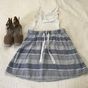 Gap Striped Flax Linen Skirt - Size S